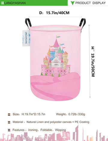 Langyashan Storage Bin, Canvas Fabric Collapsible Organizer Basket For Laundry Hamper,Toy Bins,Gift Baskets, Bedroom, Clothes,Ba