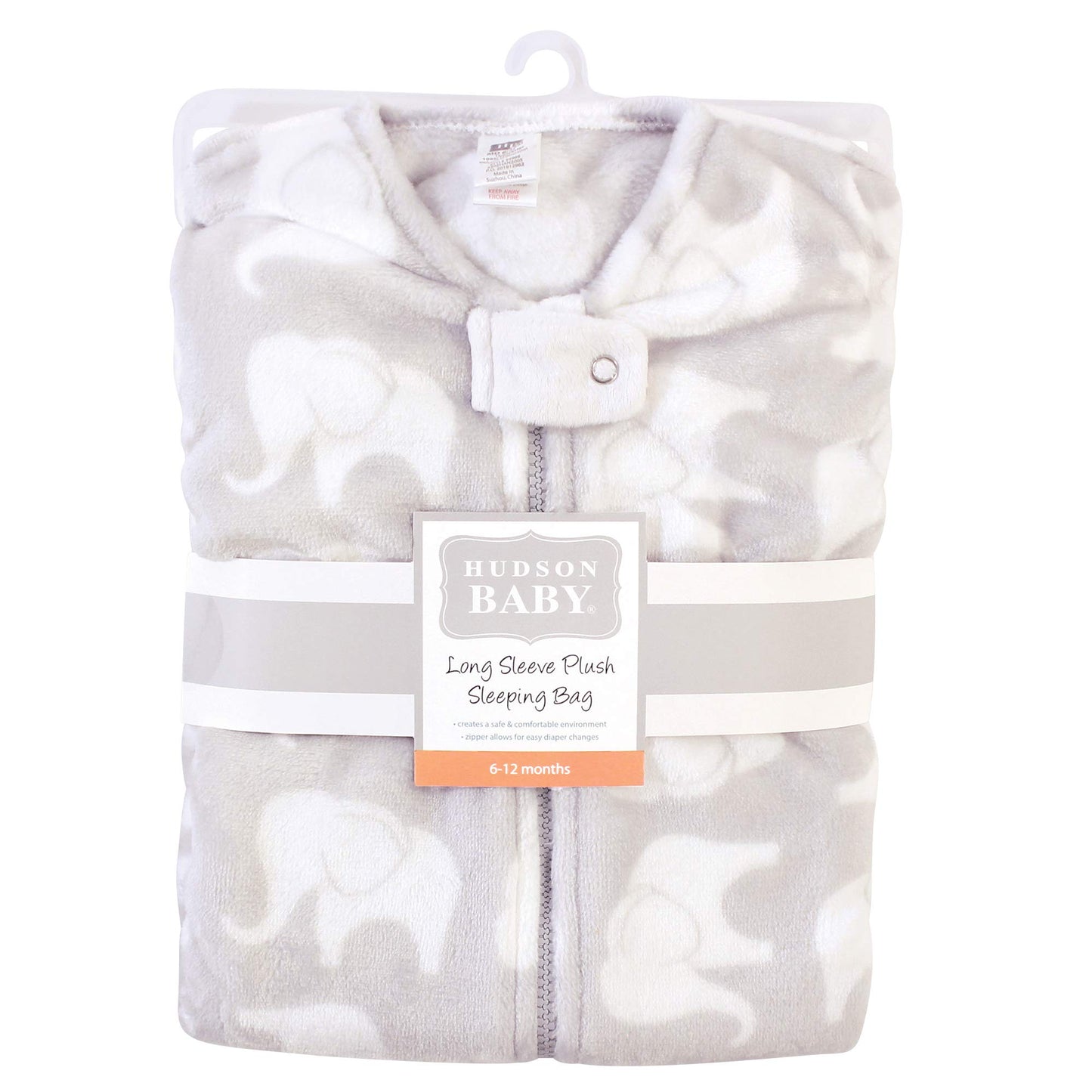Hudson Baby Unisex Baby Plush Sleeping Bag, Sack, Blanket, Gray Elephant, 18-24 Months