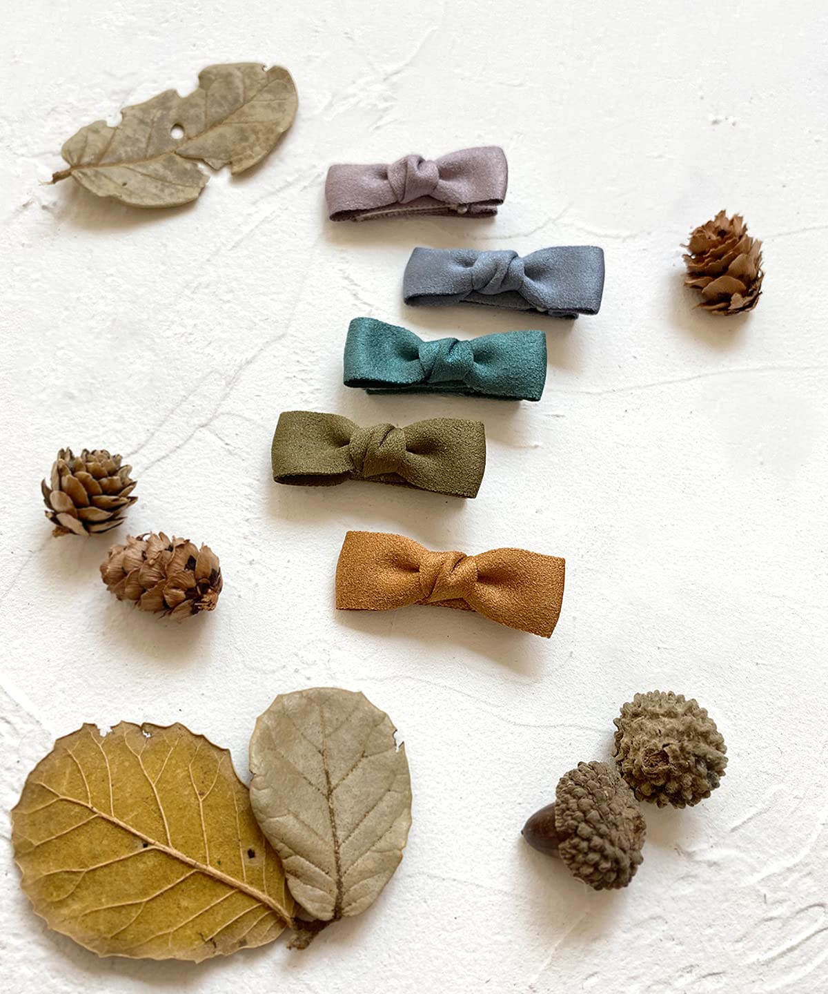 Boutique Baby Hair Clips, 12Pcs Suede Mini Bows Hair Barrettes, Fully Lined Hair Pins For Infant Toddler Girl'S Fine Hair By Che