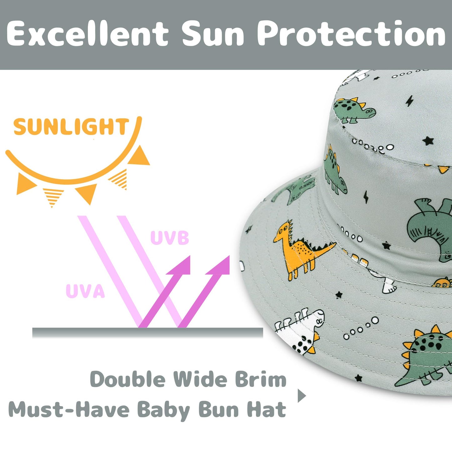 Olreco Toddler Sun Hat For Baby Sun Hat Toddler Hats Boys Age 1-2 Baby Bucket Hats 12-18 Months Baby Summer Hat Toddler Boy Hat,