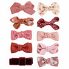 10 Pack Baby Hair Bows Clips for Girls, Red Toddler Hair Clips, Soft Fabric Bow Barrettes with Alligator Clips, Cute Hair Access