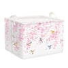 Clastyle Pink Blossom Cherry Baby Girl Basket Rectangle Clothes Toys Book Gift Storage Bin Spring Garden Bird Flower Shelf Baske