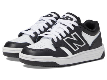 New Balance Baby 480 V1 Lace-Up Sneaker, Black/White, 4 Wide Us Unisex Infant