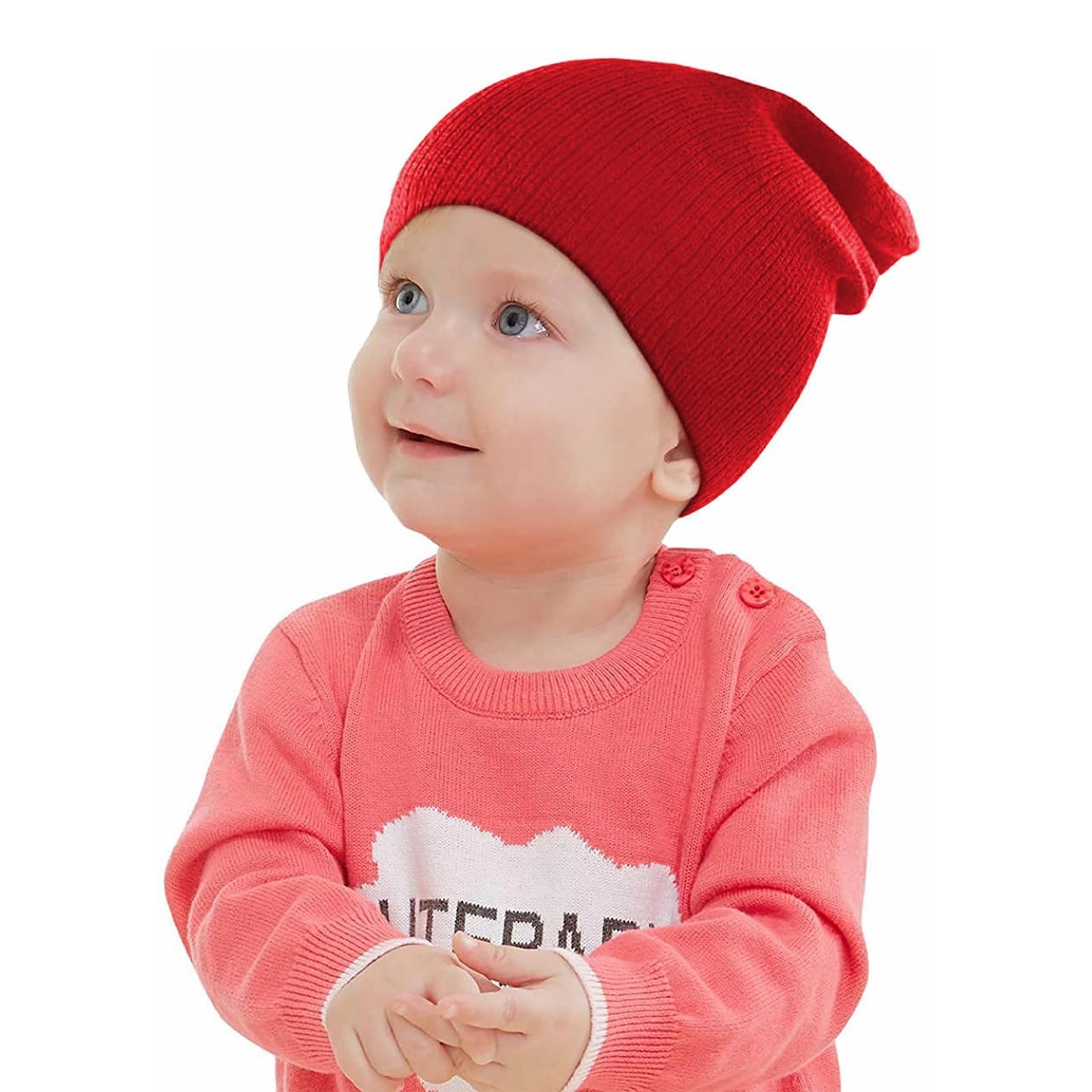 Century Star Kid'S Winter Warm Knit Hats Slouchy Baggy Beanie Hat Skull Cap For Boys Girls 1 Pack Red One Size