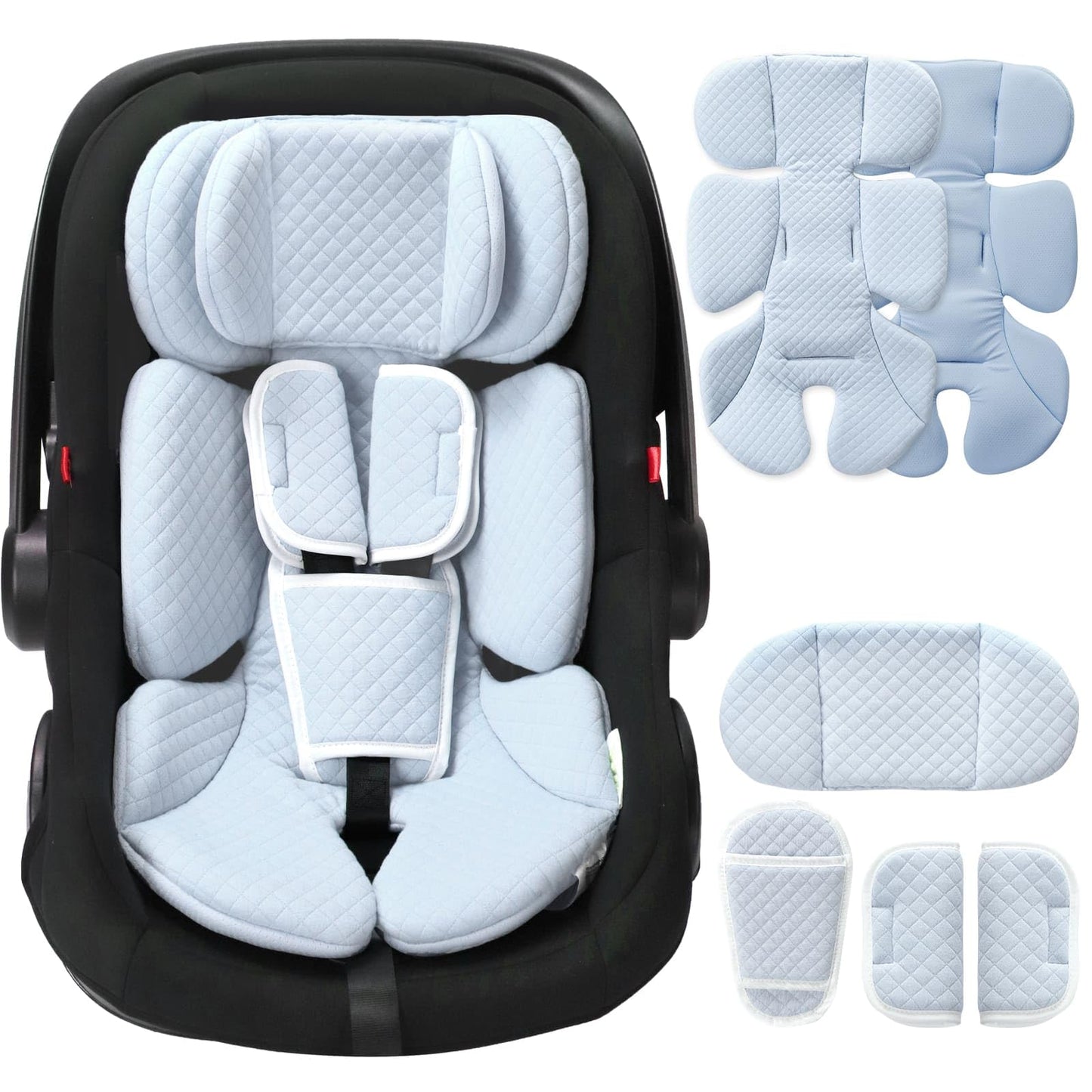 Rsotone Infant Car Seat Insert Adjustable Head Support for Preemie Newborn Toddler, Reversible Baby Head Body Support Cushion fo