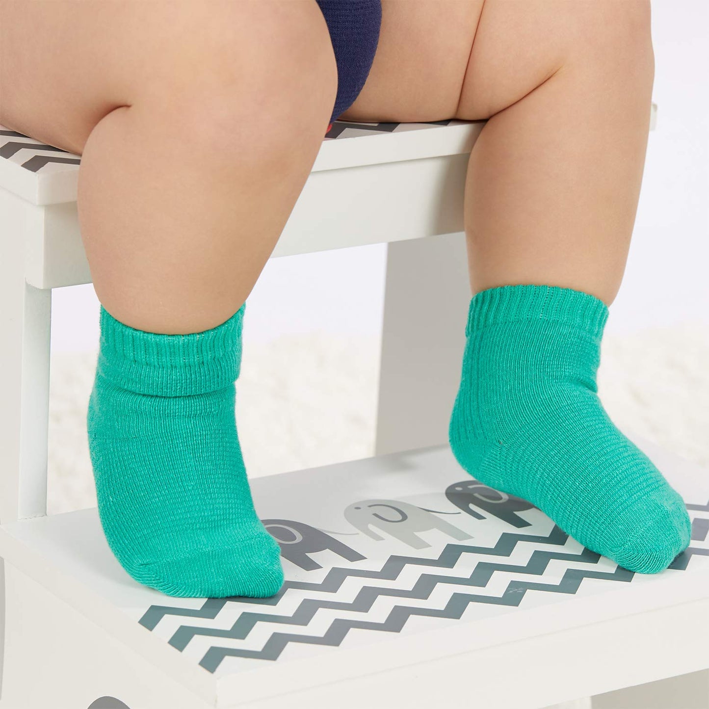 Fruit Of The Loom Baby 14-Pack Grow & Fit Flex Zones Cotton Stretch Socks - Unisex, Girls, Boys (6-12 Months, Blue)