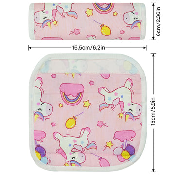 Cuxfls Baby Strap Cover For Children, 2 Pcs Infant Car Seat Belt Cover Pad, Neck Pad Protector For Kids Newborn Toddlers (Pink U