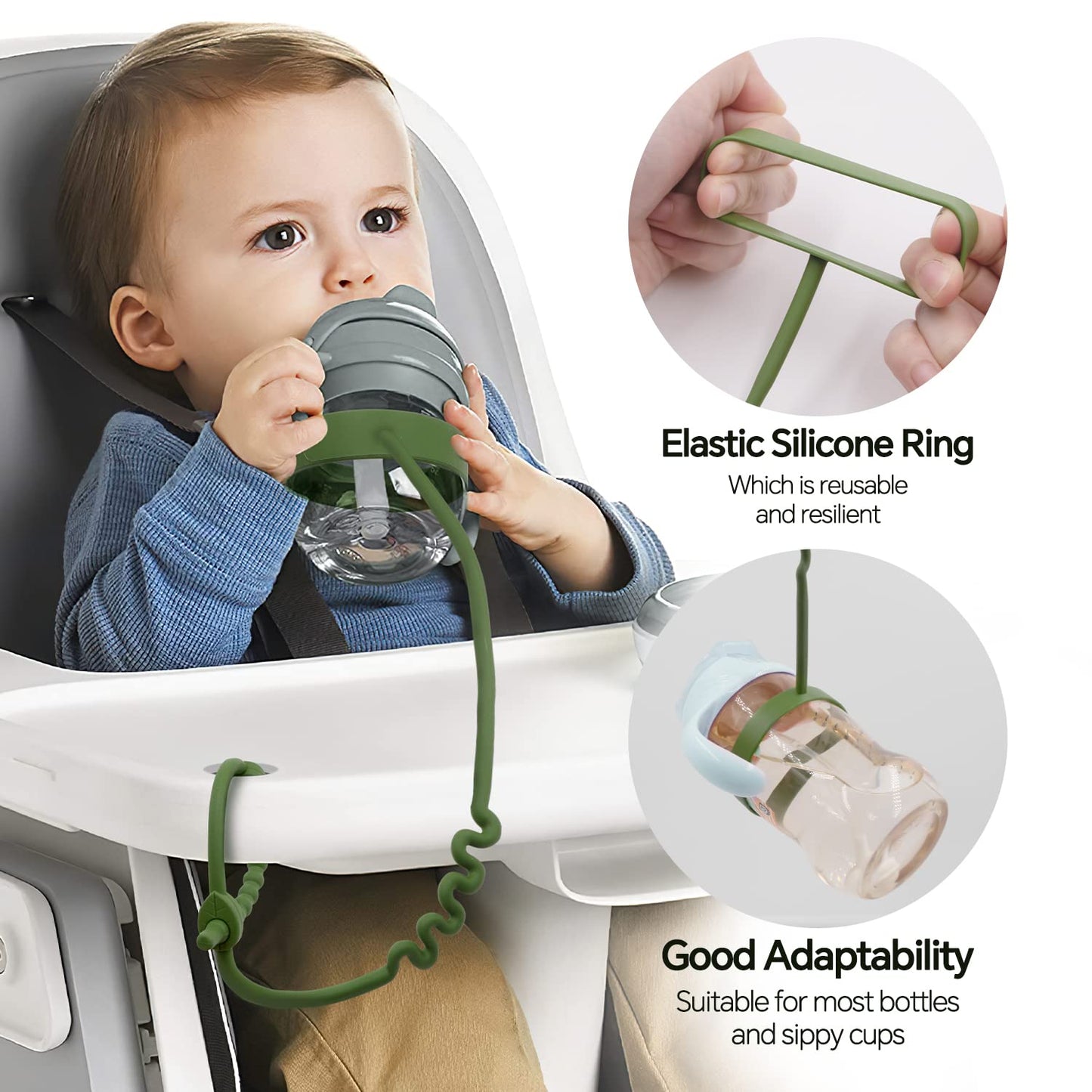 Toy Straps For Baby - 3 Pack Adjustable Silicone Toy Straps For Baby And Sippy Cup Straps For Strollers, High Chairs, Cribs, Car