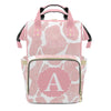 XOZOTY Cow Pattern Pink Diaper Bags Backpack with Name Personalized Baby Bag Nursing Nappy Bag Gifts for Mom Girl