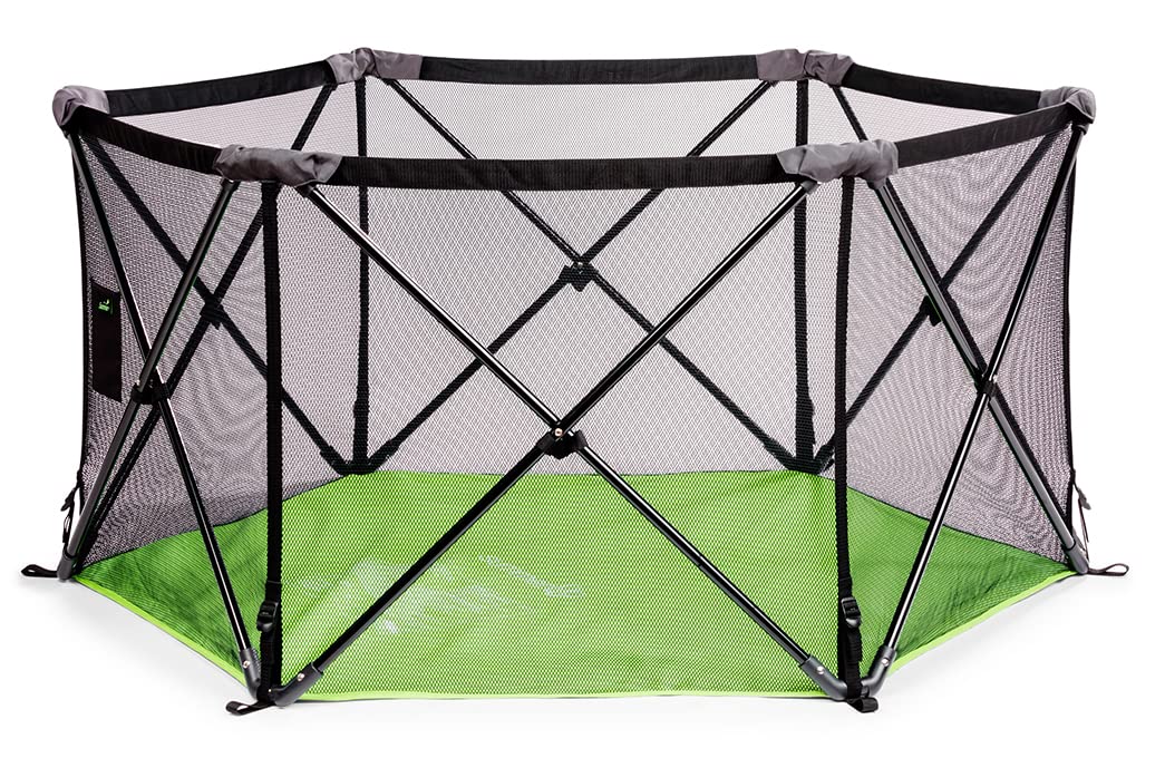 Summer Infant Pop N Play Portable Playard, Green - Lightweight Play Pen For Indoor And Outdoor Use - Portable Playard With Fast,