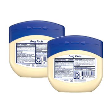 Vaseline, 100% Pure Petroleum Jelly Baby, Dermatologist Recommended, Hypoallergenic, Skin Protectant, Treat & Prevent Diaper Ras