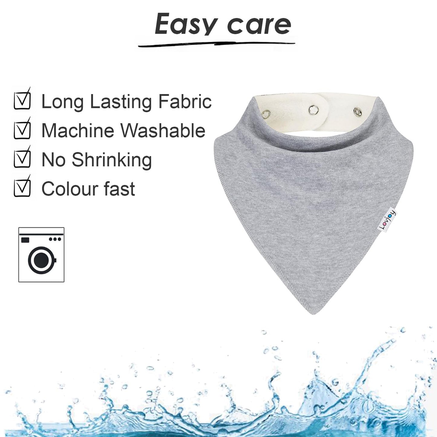 Lovjoy Large Bandana Bibs - Special Needs Bibs - For Older Children, Youth And Adults - Practical, Absorbent And Stylish (Set 12