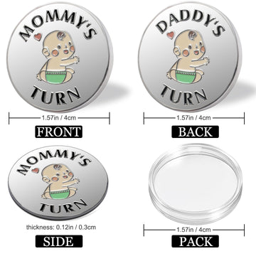 Funny Baby Gift New Parents Decision Coin,Pregnancy Gifts New Dad Mom Gifts,New Parents Gifts For Couples Halloween Thanksgiving