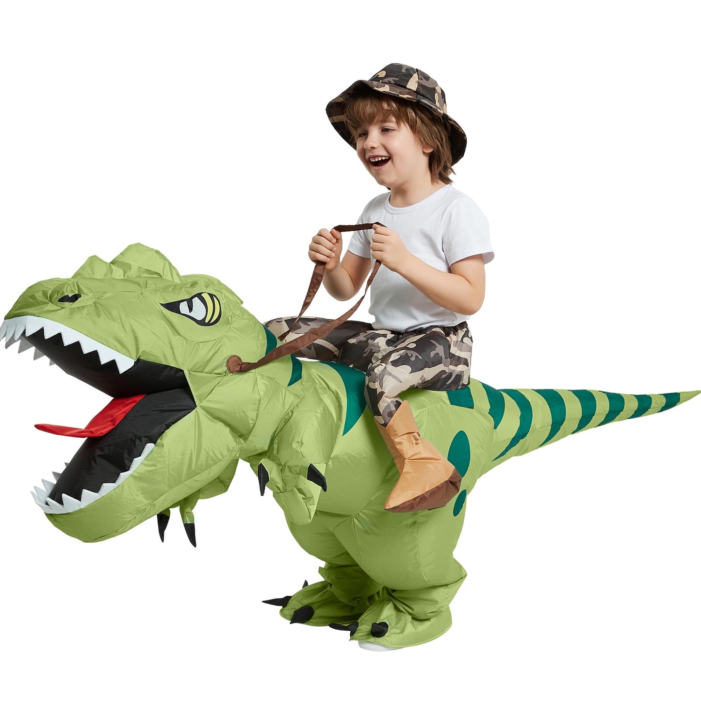 One Casa Inflatable Dinosaur Costume Riding T Rex Air Blow Up Funny Fancy Dress Party Halloween Costume For Kids (2-3 Yrs)