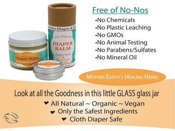 Balm! Baby Diaper Balm - Organic Diaper Rash Cream - Cloth Diaper Rash Cream Balm | Multipurpose Skin Aid | Natural - Vegan - He