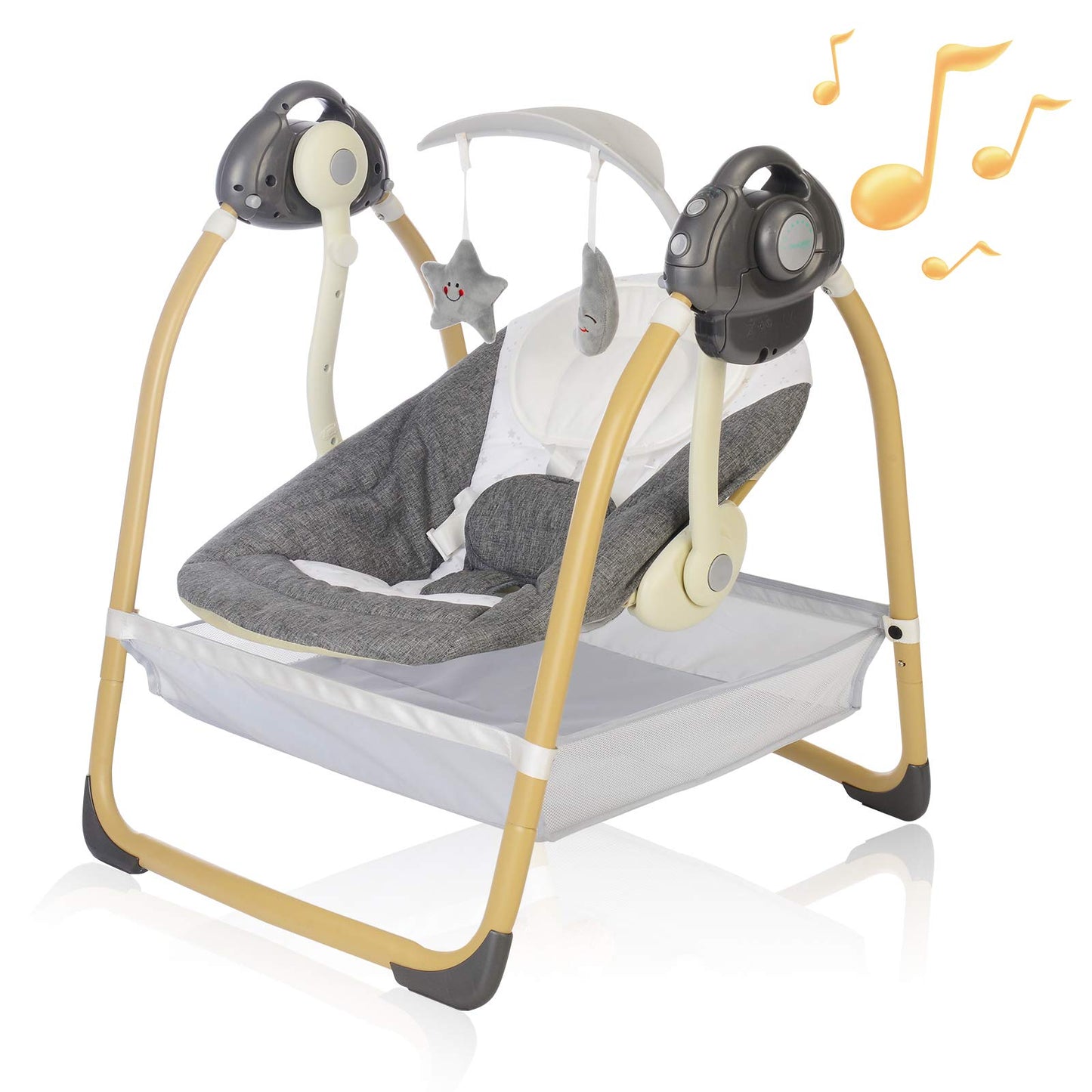 Baby Swings for Infants, Portable Swing for Baby with 6 Motions, Compact Baby Swing with Music, Sounds, Timing, Baby Rocker with
