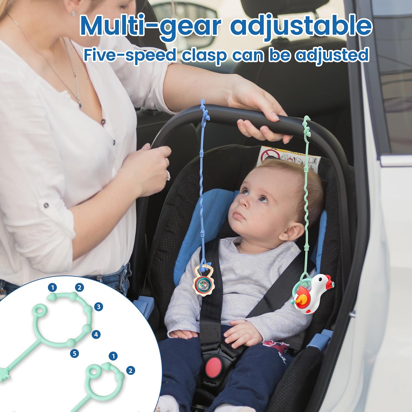 Toy Straps For Baby,Silicone Setpacifier Clip,Applies To Car Seat Toy,Teether Toy,High Chair,Stroller Accessories,Baby Toy Clips