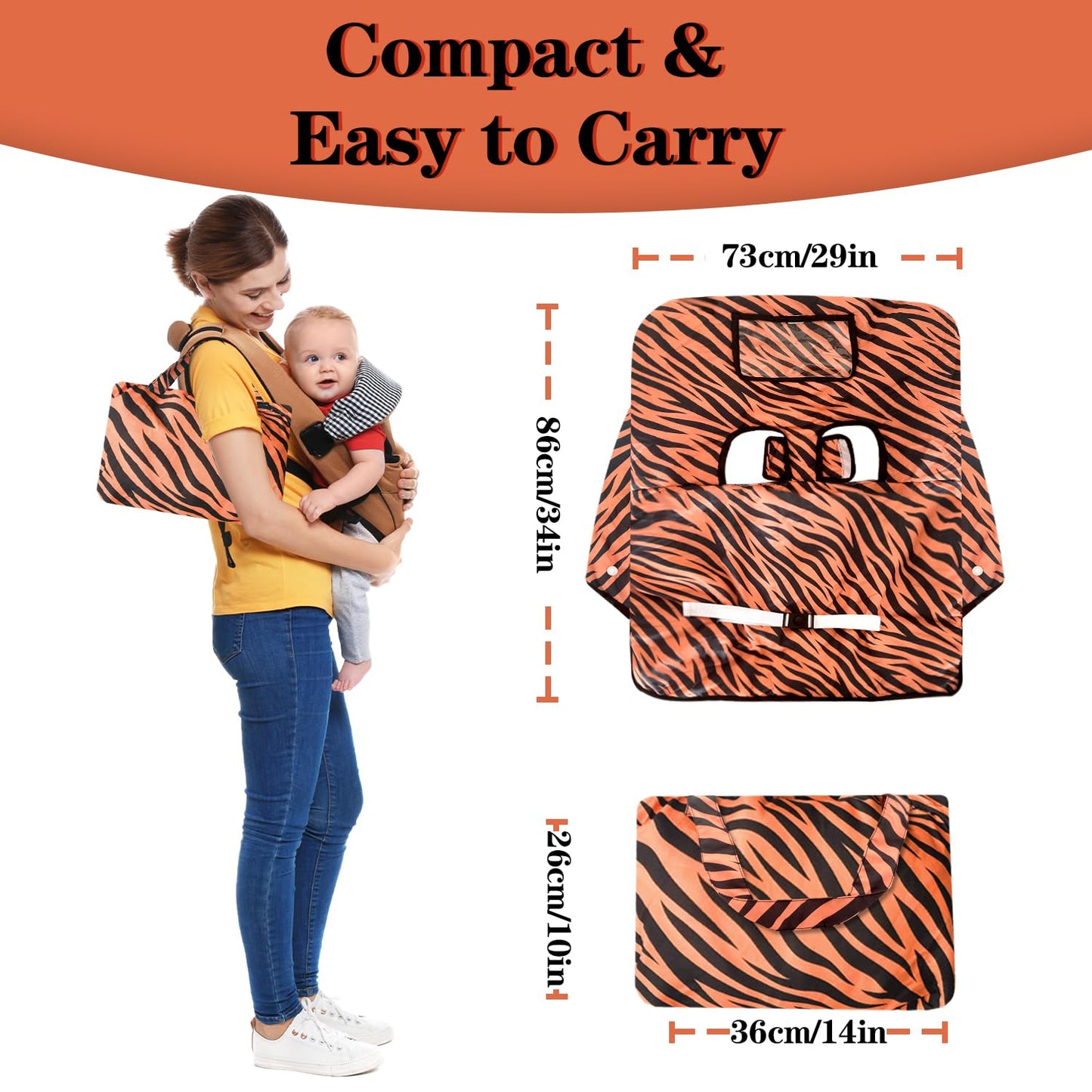 Shopping Cart Cover For Baby Girl & Boy 2-In-1 High Chair Water Resistant High Chair Cover W/Phone Pouch & Pocket Gender Neutral