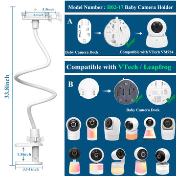Eysaft Baby Monitor Mount Holder For Vtech Vm924/901/928Hd/7766/7764/5766Hd/5764Hd/5755/5263/5754Hd,Leapfroge Lf930Hd/Lf2936/Lf9