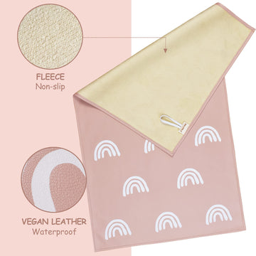 Owlowla Baby Diaper Changing Pad Portable Changing Mat Travel Changing Pad Liner For Baby And Small Toddler(Gray&Rainbow)