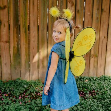 Great Pretenders Bumble Bee Wings With Headband, Yelow/Black (One Size) Dress-Up Play