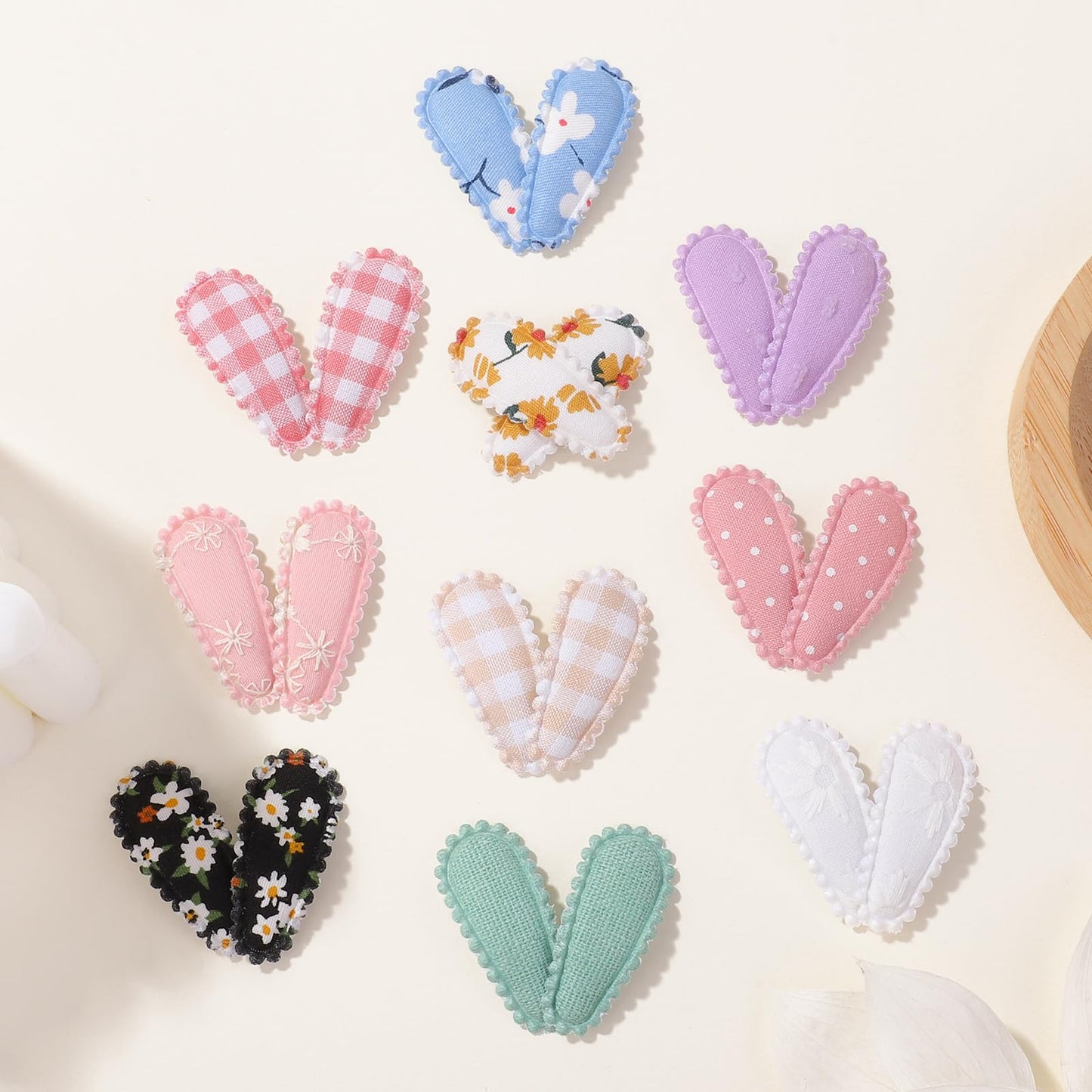 20 Pcs Snap Toddler Hair Clips - Flower Patterns, Wrapped Mini Barrettes, Cute Hair Accessories For Girls And Infants