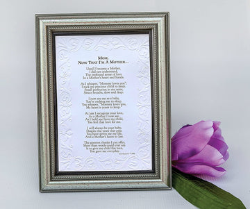 Now That I'M A Mother Frame - Sentimental Gift For Mom From Daughter For Mother'S Day, Christmas, Birthday- Gift From New Mom To