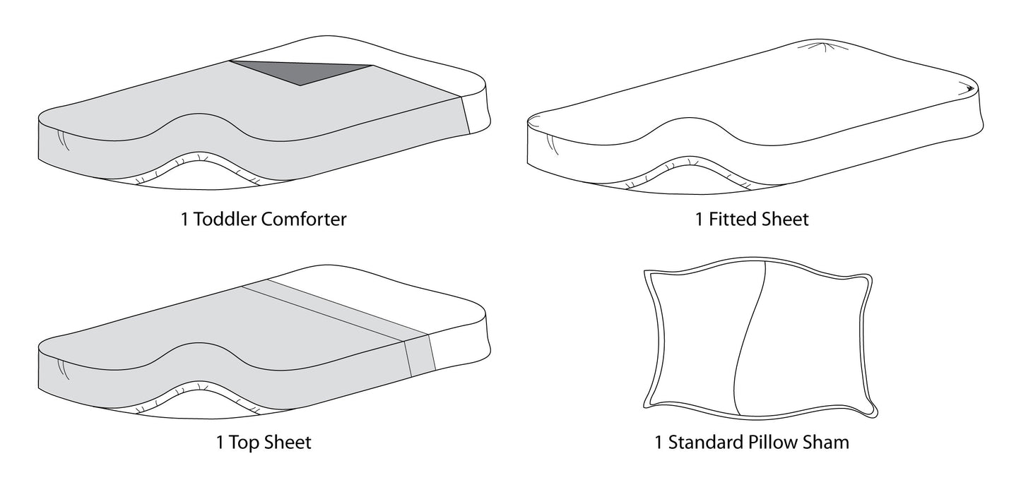 Tl Care Minky Dot Chenille 4 Piece Toddler Bedding Set, Cream, For Boys And Girls