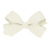 Wee Ones Girls ' Classic Grosgrain Hair Bow With Plain Wrap Center On A Weestay Hair Clip, Handmade, Tiny Sized Bow, Antique Whi