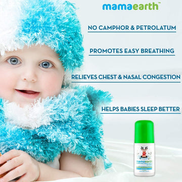 Mamaearth Breathe Easy Vapor Baby Roll On | Gentle Chest & Back Rub With Eucalyptus | Helps Relieve Cold & Nasal Congestion | 1.