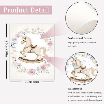 Uniro Pink Nursery Wall Decor Art Prints, Vintage Baby Girl Nursery Room Decor, Cute Baby Girl Room Decor Swan Bunny Hot Air Bal