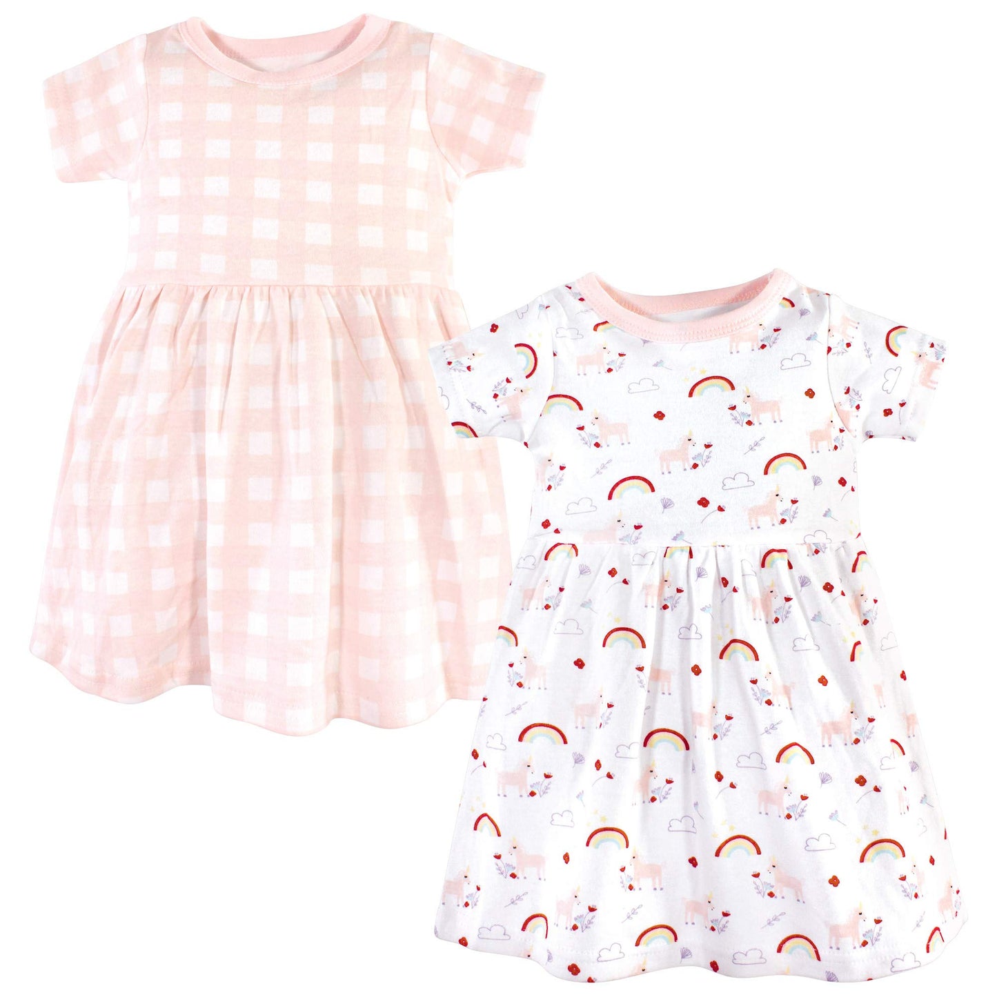 Luvable Friends Baby Girls' Cotton Dress, Unicorn, 0-3 Months