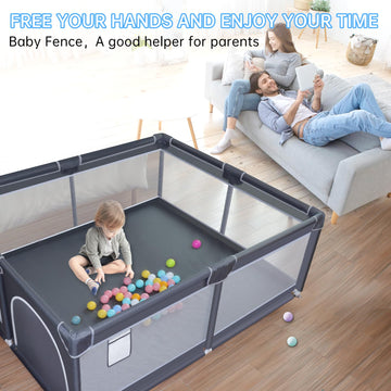Xvishx Baby Playpen, 50 X 50 Inch Baby Playard, Playpen For Babies And Toddlers, Baby Fence Play Pen For Indoor & Outdoor, With