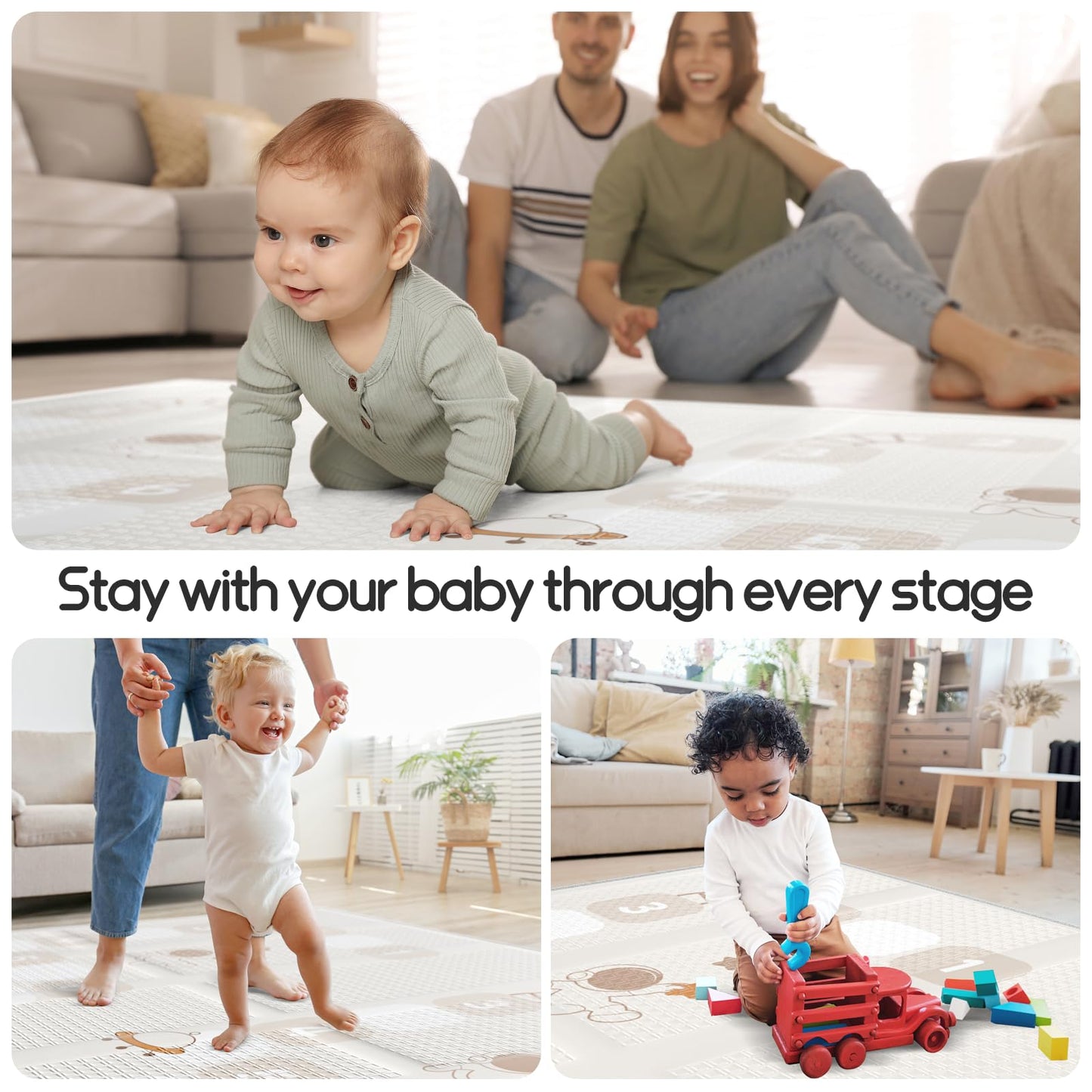 Mloong Baby Playmat, 71X59Inch Play Mat For Floor, Large Playmat For Babies And Toddlers,Indoor Kids Carlwing Mat,Outdoor Baby A