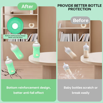 Mumianshu 4 Pack Silicone Sleeves For Philips Avent Glass Baby Bottle 8 Oz, Babies Bottles Covers, Shatter Proof, Food Grade, Bp