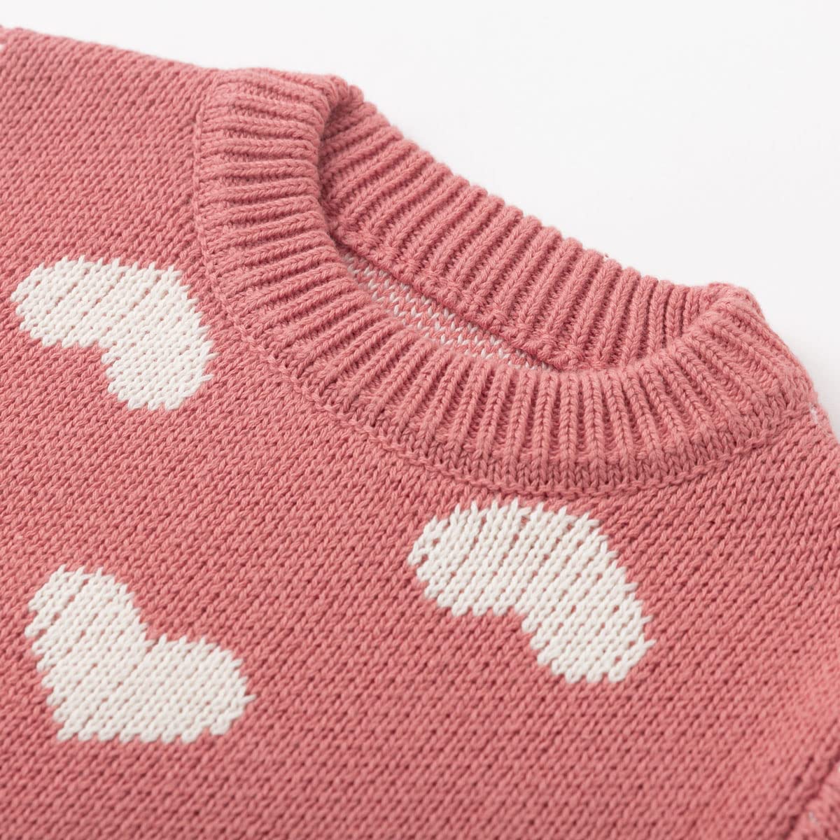 Simplee Kids Baby Girls' Valentine'S Sweater Pink Pullover Coat Cotton Sweater Patterns To Knit Heart For Autumn Fall And Winter
