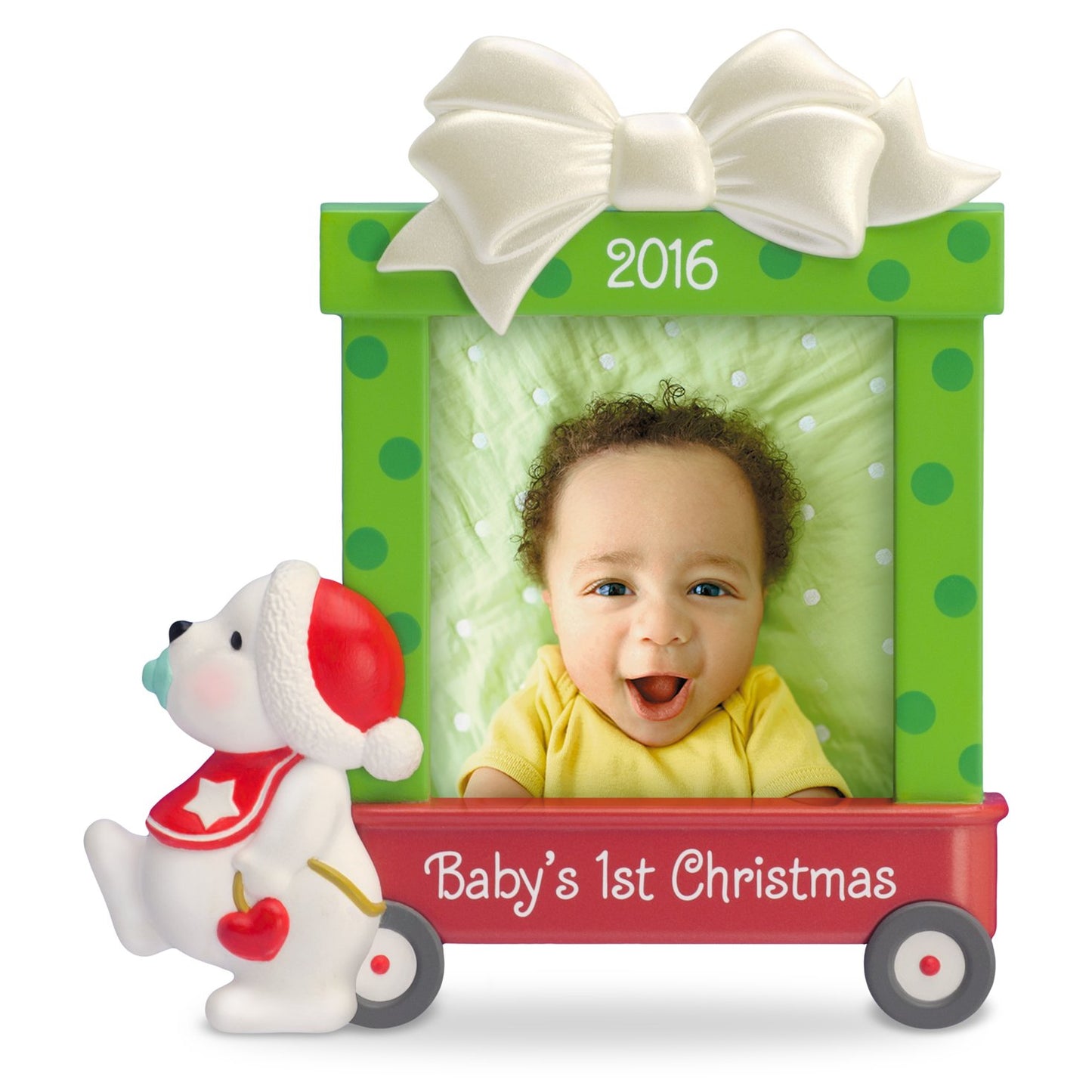 Hallmark Keepsake Baby'S First 2016 'Beary Cute Dated Picture Frame Holiday Ornament