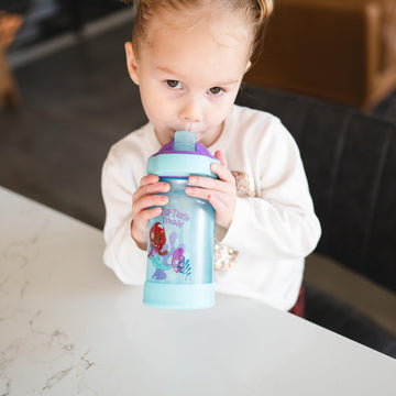 The First Years Disney Ariel Toddler Water Bottle - Spill Proof Disney Princess Water Bottles With Protective Dropguard - Disney