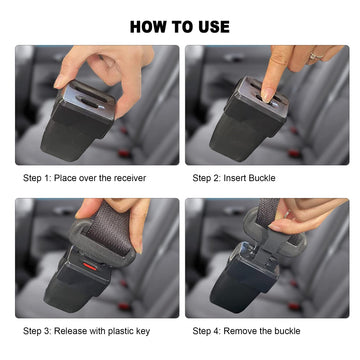 2Pack Car Seat Belt Lock Cover - Prevent Kids Or Special Groups From Unbuckle Seat Belts (Universal Fit)