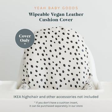 Yeah Baby Goods Vegan Leather Soft Baby High Chair Cover (Golden Girl) - Fits Ikea Antilop Highchair Cushion - Wipeable, Waterpr