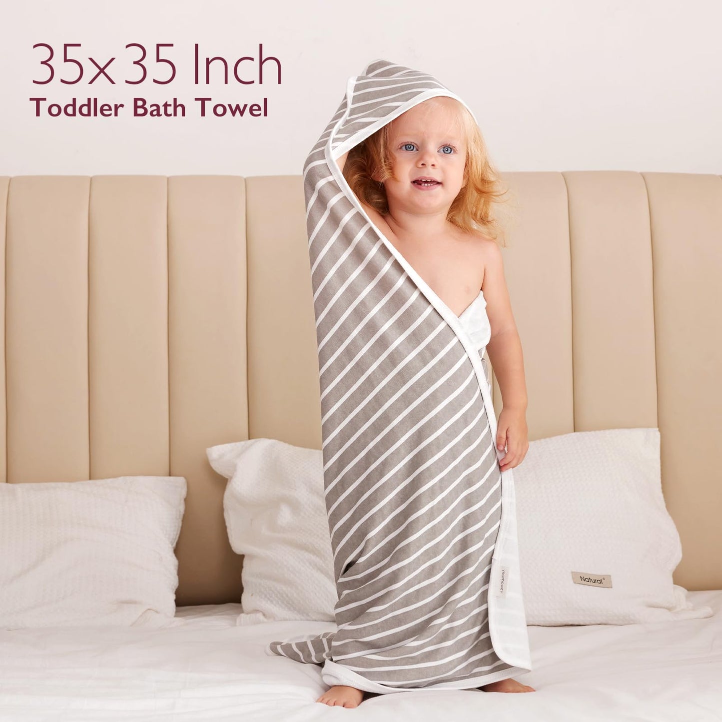 Momcozy Hooded Baby Towel, 2 Pack Baby Bath Towel With Large 35 X 35 Inch, Super Soft Cotton And Hooded Towel For Newborn, Toddl