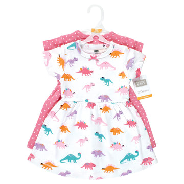 Hudson Baby Girls' Cotton Dresses, Cuteasaurus, 3-6 Months