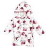 Hudson Baby Unisex Baby Plush Animal Face Bathrobe, Floral, 0-9 Months