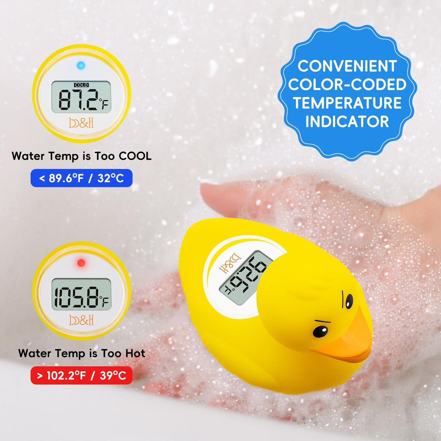 B&H Baby Bath Thermometer - (Upgraded Version) Turn On/Off Function, Fast And Accurate Water Temperature Readings, Toddlers Floa