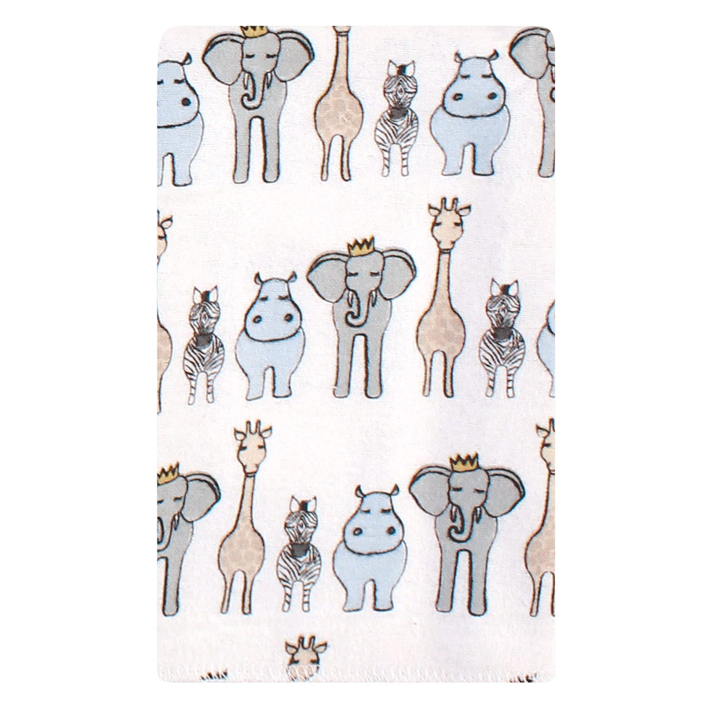 Hudson Baby Unisex Baby Cotton Flannel Burp Cloths, Blue Royal Safari, One Size