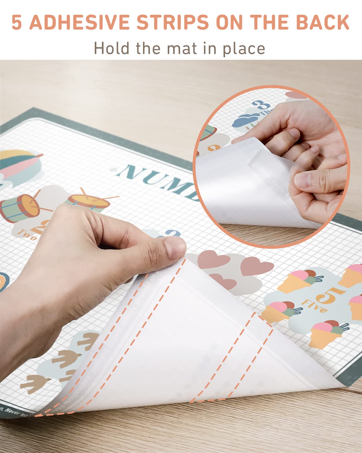 Babebay Disposable Placemats For Baby, 60 Pack Sticky Toddler Placemat For Restaurants, Dining Table, Party, Travel, 12' X 18'