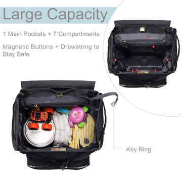 Hafmall Diaper Backpack Diaper Bag With Stroller Hooks, Paaleras Para Bebe, Diaper Backpack For Mom