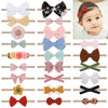 Doboi Baby Girl Headbands 24Pcs Nylon Linen Handmade Hairbands With Hair Bows And Accessories For Newborns, Infants, Toddlers, A