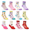 Tphon 12 Pairs Toddler Non Skid Socks With Grips Anti Slip Bottom, Cotton Non Slip Ankle Crew Socks For Boys, Girls, Kids(5-7Yea