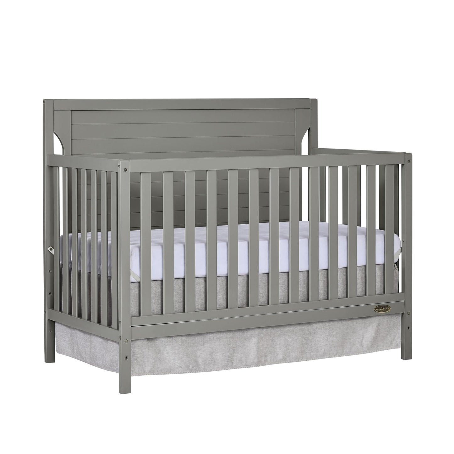 Dream On Me Cape Cod 5-In-1 Convertible Crib In Storm Grey, Greenguard Gold Certified, 55X30X44.5 Inch (Pack Of 1)